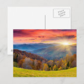 Berglandschaft mit Wald Postkarte (Vorne/Hinten)