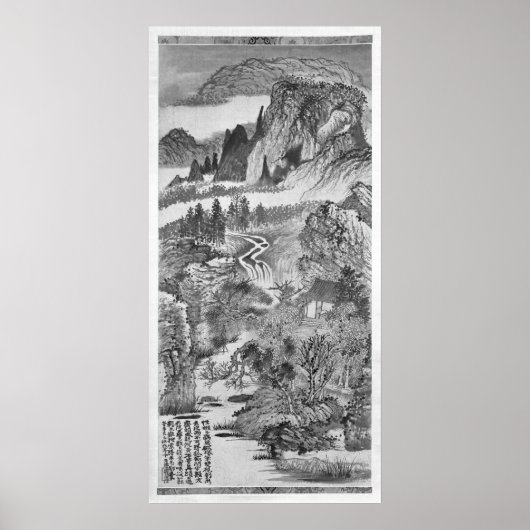 Berglandschaft, nach Huang Gongwang 1671 Poster (Vorne)