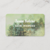 Berglandschaft Natur Foto Art Pinienwald Nebel Visitenkarte (Vorderseite)