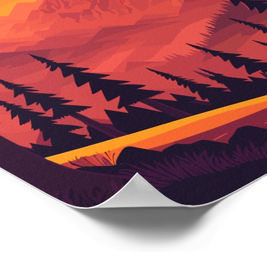 Berglandschaft Night Scene Wall Poster (Ecke)