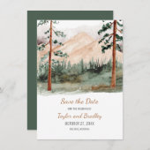 Berglandschaft Pine Trees Rustikal Save the Date (Vorne/Hinten)