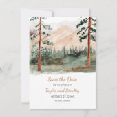 Berglandschaft Pine Trees Rustikal Save the Date (Vorderseite)