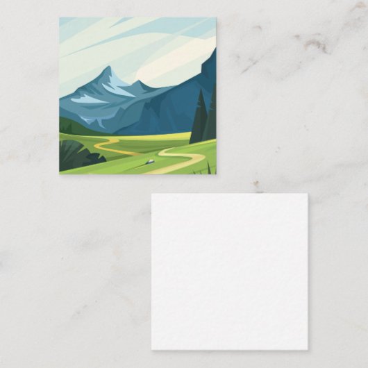 Berglandschaft Quadratische Visitenkarte (Vorne/Hinten)