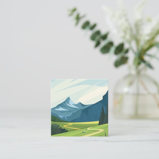 Berglandschaft Quadratische Visitenkarte (Stehend Vorderseite)