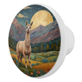 Berglandschaft Retro boho llama Keramikknauf (Rechts)