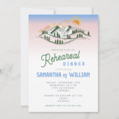 Berglandschaft Rustikales Abendessen mit grüner Pr Einladung (Vorderseite)