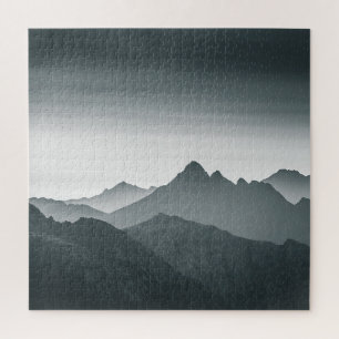 Berglandschaft schwarz-weiß puzzle