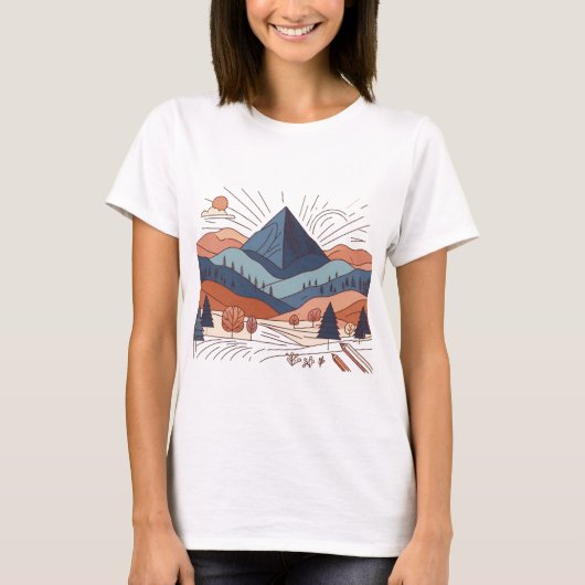 Berglandschaft T - Shirt der Frau (Vorderseite)