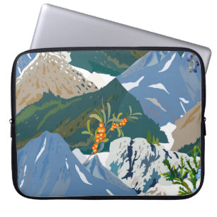 Berglandschaft und wilde Beere. Seamless-Vintag Laptopschutzhülle