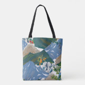 Berglandschaft und wilde Beere. Seamless-Vintag Tasche (Rückseite)