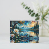 Berglandschaft Wasser Reflektion Postkarte (Stehend Vorderseite)