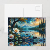 Berglandschaft Wasser Reflektion Postkarte (Vorne/Hinten)