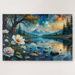 Berglandschaft Wasserreflexion Puzzle