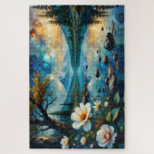 Berglandschaft Wasserreflexion Puzzle (Vertikal)