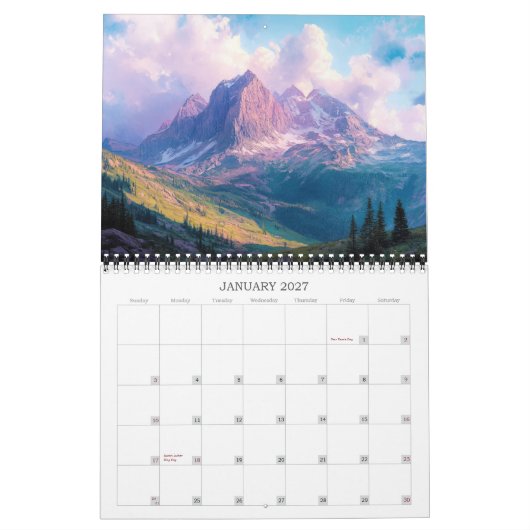 Berglandschaften 2026 - Kalender (Jan 2027)