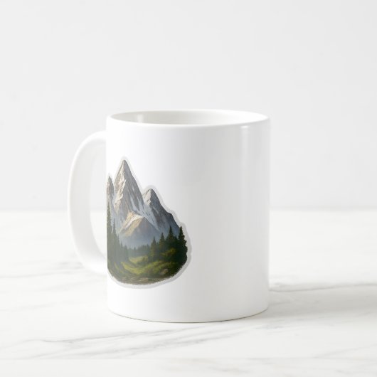 Berglandschaftsdesign Kaffeetasse (Vorderseite Links)