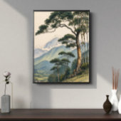 Berglandschaftskunst | Waldbaumdruck Poster