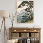 Berglandschaftskunst | Waldbaumdruck Poster