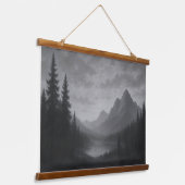 Berglandschaftsteppich Wandteppich Mit Holzrahmen (Gewinkelt)