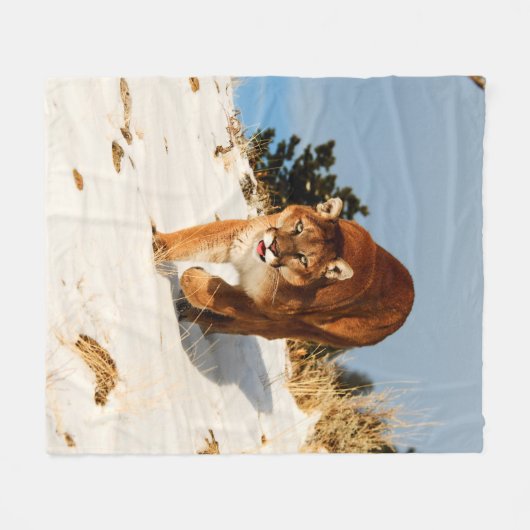 Berglauf auf einem schneebedeckten Hügel Fleecedecke (Vorderseite (Horizontal))