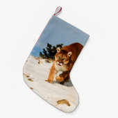 Berglauf auf einem schneebedeckten Hügel Kleiner Weihnachtsstrumpf (Vorderansicht (hängend))