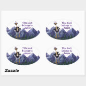 Berglauf aus Strauß-Buchzeichen Ovaler Aufkleber (Blatt)