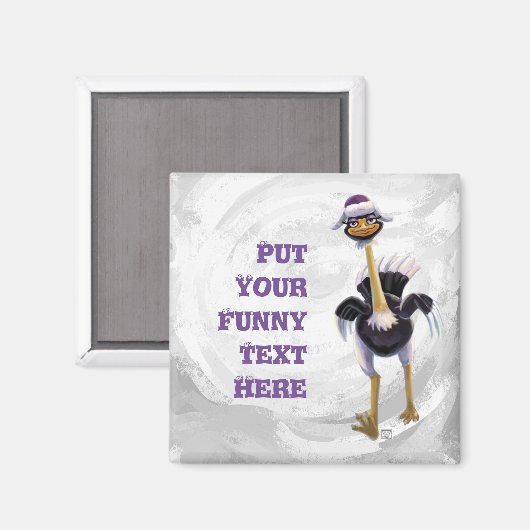 Berglauf aus Strauß Magnet (Vorderseite/Rückseite)