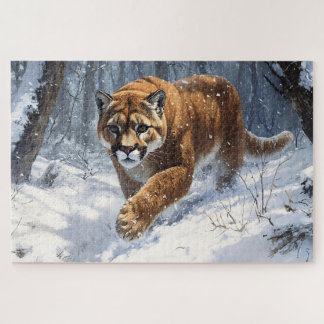 Berglauf im Schnee Puzzle
