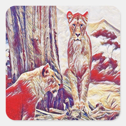 Bergleisheit Quadratischer Aufkleber (Vorderseite)