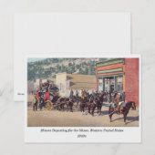 Bergleute auf Gezeichnet Wagen, Alt West, 1910er Postkarte (Vorne/Hinten)