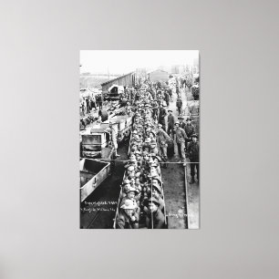 Bergleute im Zug Bereit zum Untergrund 1909 Leinwanddruck