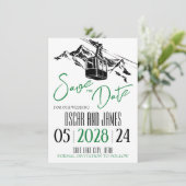 Bergliebe Grün Save The Date (Stehend Vorderseite)
