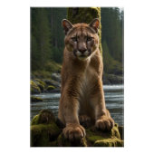 Bergliion an einem Felsenpool Poster (Vorderseite)