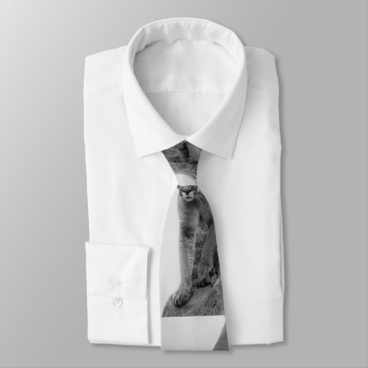 Berglion in Schwarz und Weiß Krawatte (Gebunden)