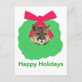 Berglöwe-Feiertags-WeihnachtsKranz Feiertagspostkarte (Vorderseite)