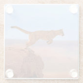 Berglöwe Glasuntersetzer (Rückseite)