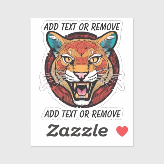 Berglöwe Puma Schule Maskottchen anpassen Auto Aufkleber (Blatt)