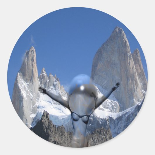 Bergluft Runder Aufkleber (Vorderseite)