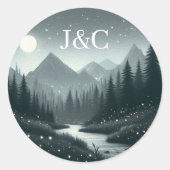 Bergmagic-Initialen Runder Aufkleber (Vorderseite)