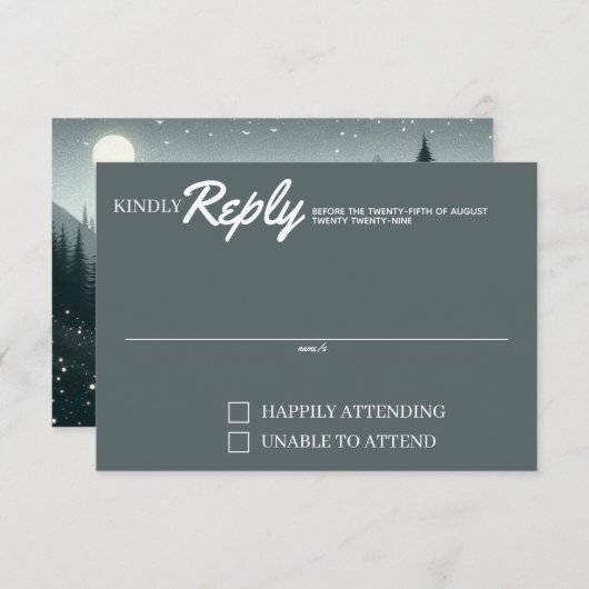 Bergmagie RSVP Karte (Vorne/Hinten)