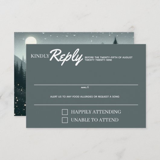 Bergmagie RSVP Karte (Vorne/Hinten)