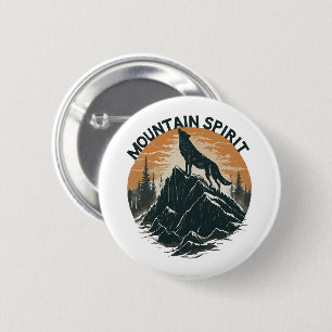 Bergmajestät Wolf heult auf dem Gipfel Button