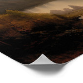 Bergmalerei am See - Landschaftskunst Poster (Ecke)