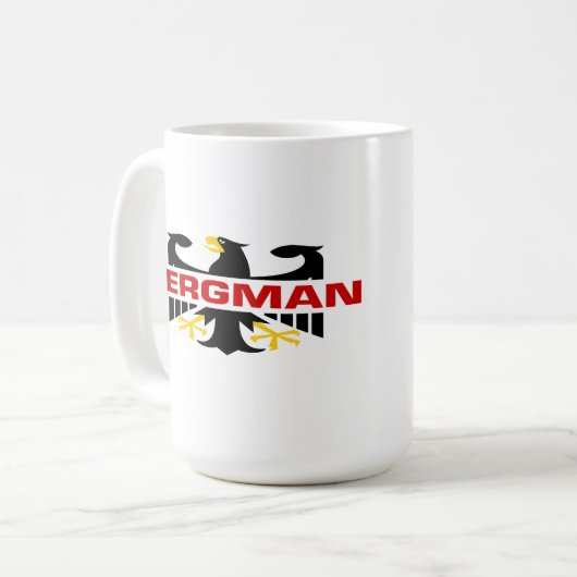 Bergman Familienname Kaffeetasse (Vorderseite Links)