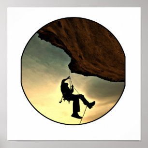 Bergmann bei Sonnenuntergang Poster