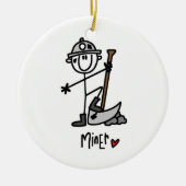 Bergmann-Strichmännchen Keramikornament (Vorne)