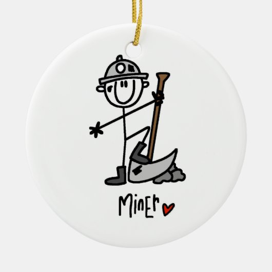 Bergmann-Strichmännchen Keramikornament (Vorne)