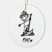 Bergmann-Strichmännchen Keramikornament (Links)