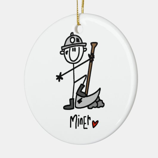 Bergmann-Strichmännchen Keramikornament (Links)