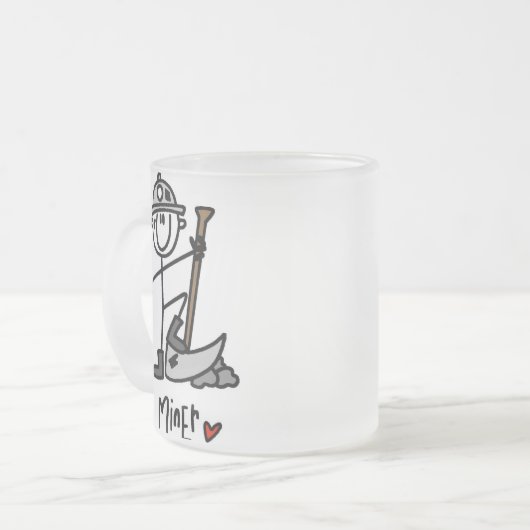 Bergmann-Strichmännchen Mattglastasse (Vorderseite Links)